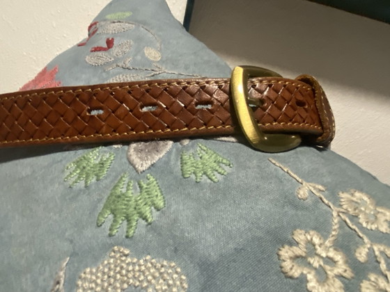 Image 1 of Ceinture tressée Persico, 110 cm, cuir marron, vintage