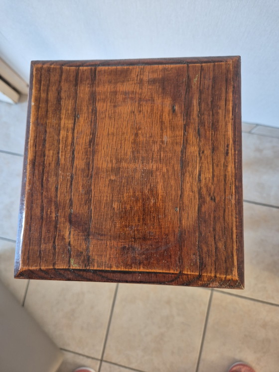 Antique Art Nouveau Wooden Plant Stand – Pedestal Side Table (c. 1920) – Plant table (photo 7 of 8)