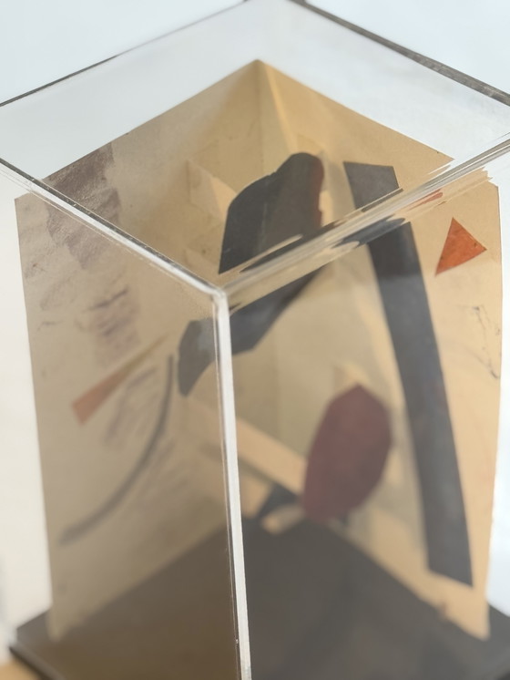 Image 1 of Spatial composition in color - mixed media collage in Plexiglas object (Adolphe Lechtenberg, 1952)