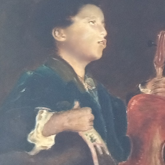 Image 1 of Porträtmalerei. Junge mit einem Schlagzeuger