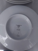 Yellow Chrome x JL Coquet Limoges – Hemisphere White Satin Dessertbordüren (Set mit 10 | Ø 21 cm)