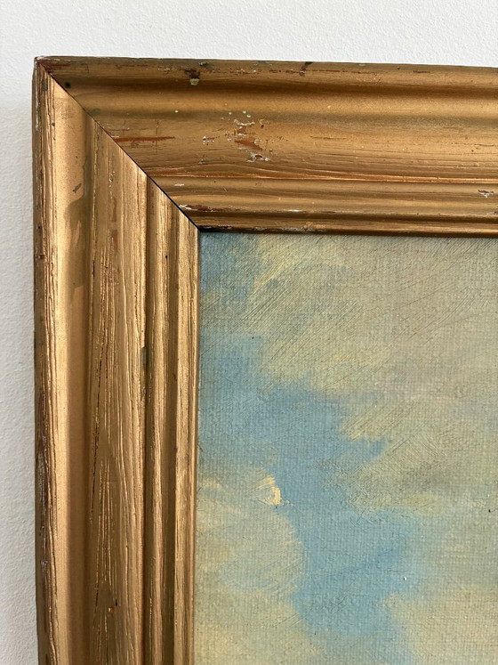 Dipinto a olio vintage firmato, veliero, paesaggio marino – Dipinti e disegni, Canvas (photo 8 of 13)