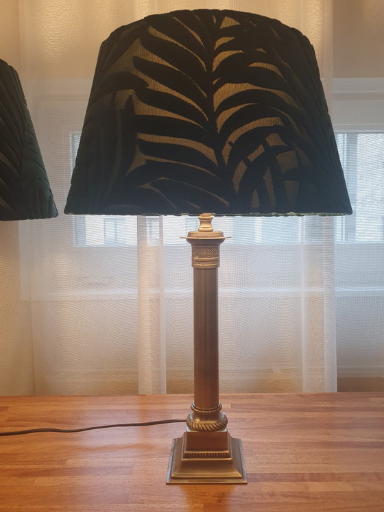Splendido Set Lampade a Colonna Vintage Herda Ottone – Hollywood Regency - Stile Impero - Neoclassico - (photo 3 of 15)