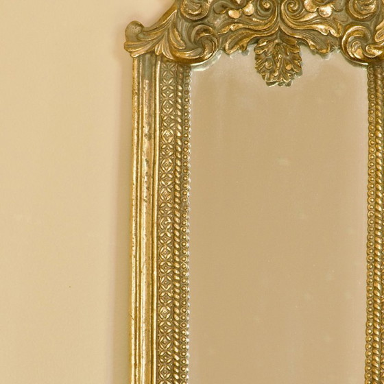 Image 1 of Exceptionnel triptyque de miroirs baroques du XIXe siècle en bois doré
