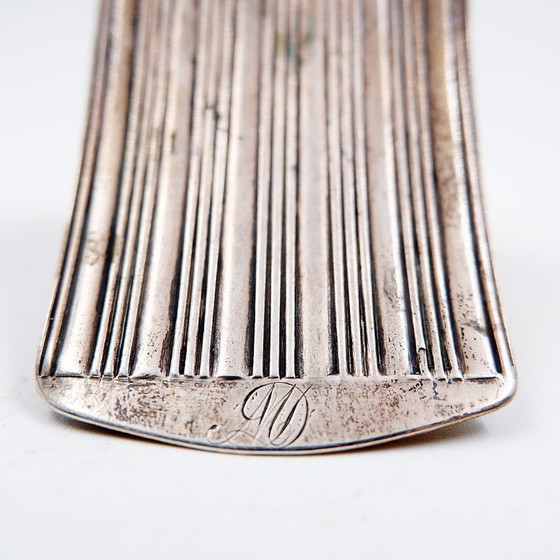 Image 1 of Silver vermeil ribbed pocket snuffbox - 19th century