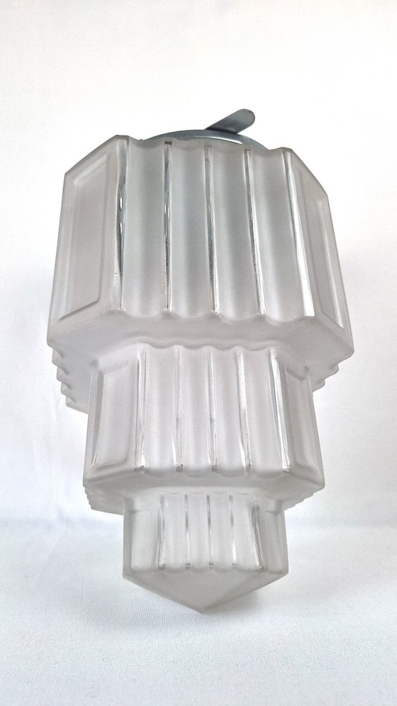Art-Deco-Wolkenkratzer-Kugel-Deckenleuchte – Deckenleuchten, Glass (photo 13 of 19)