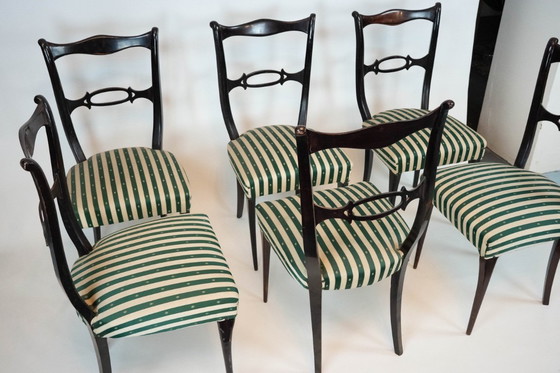 Image 1 of Mid-Century set of six dining chairs attributed to Paolo Buffa. Italy 1950s