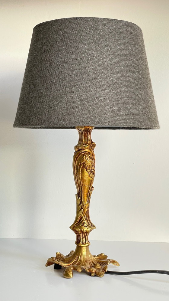 Image 1 of Vintage Bronze Lampe Mit Gold Patina