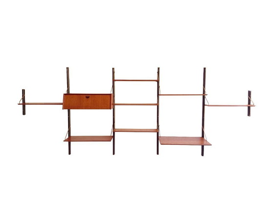 Image 1 of Vintage 5-piece wall system with desk by Louis van Teeffelen