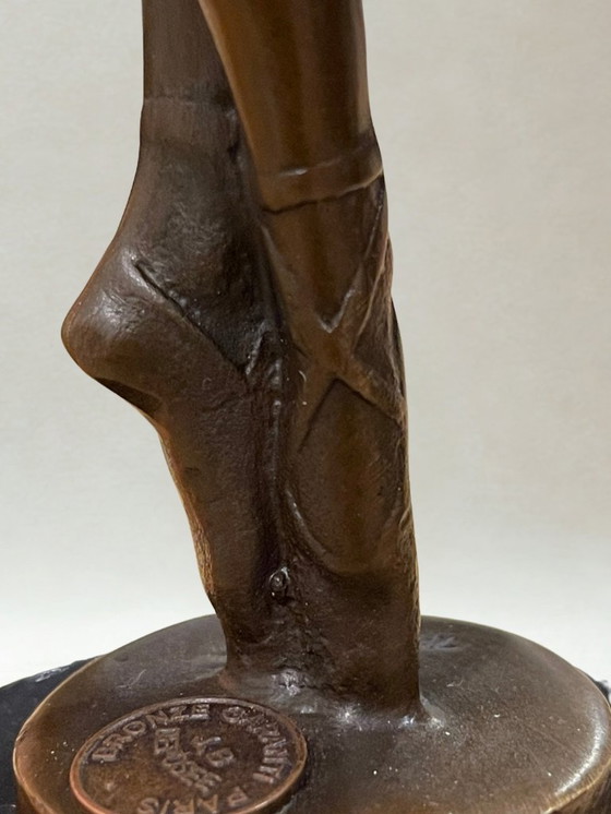 Image 1 of Art Deco bronze sculpture – Ballerina dancer – Signed Milo – Bronze Guaranteed Paris