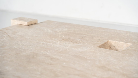 Image 1 of Contemporary Travertine Coffee Table, Italy