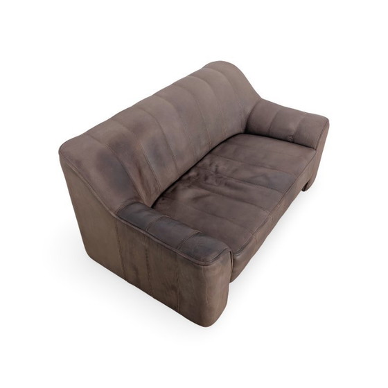 Image 1 of 2x Originele de Sede DS44 Tweezitsbank van buffelleer, bruin