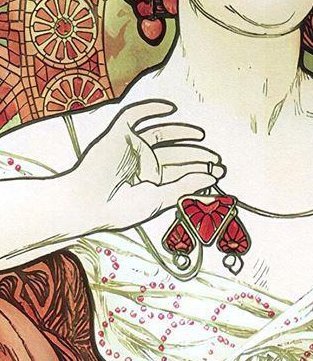 Image 1 of Alphonse Mucha: The Precious Stones Ruby Metal Decorative Poster Sign