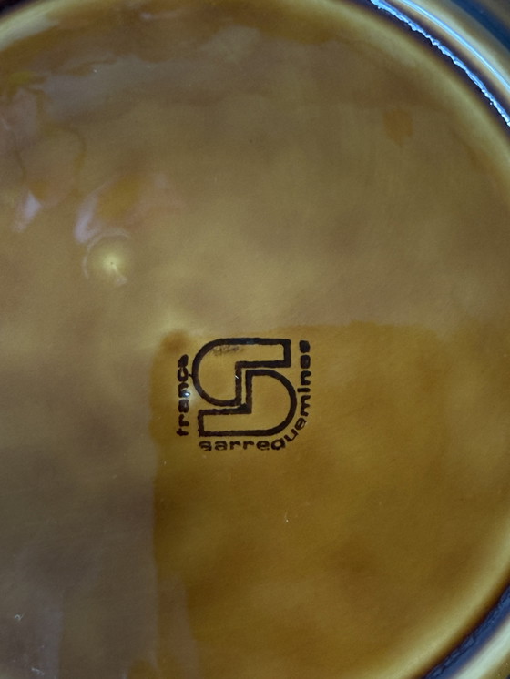 Image 1 of Ensemble de 8 assiettes à poisson vintage - Sarreguemines France (1960s)