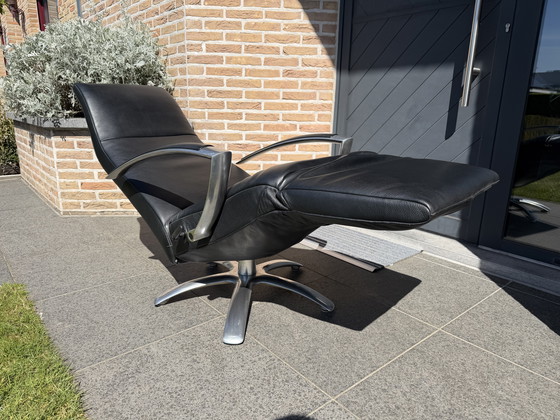 Image 1 of Sillón de relajación Jori Brainbuilder, cuero negro, Medi, Mono-Move. ¡Como nuevo!