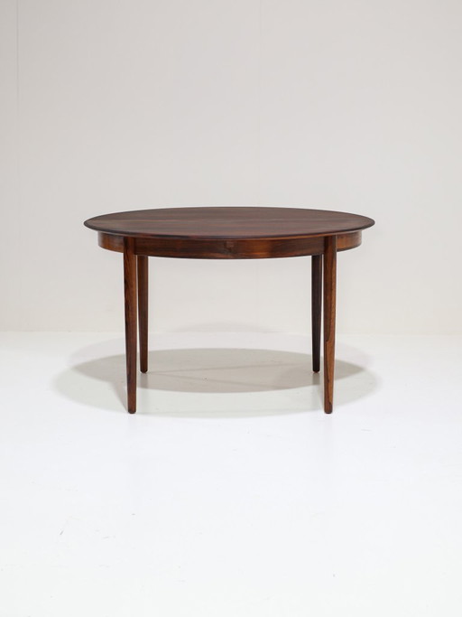 Ronde eettafel uitschuifbaar Skovby butterfly leaf palissander