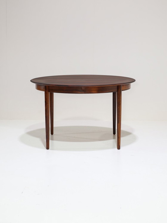 Image 1 of Ronde eettafel uitschuifbaar Skovby butterfly leaf palissander