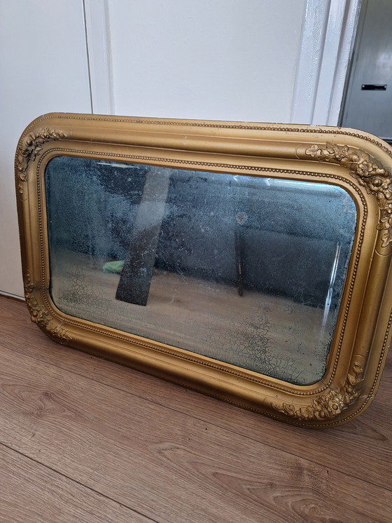 Image 1 of Vecchio specchio con vetro invecchiato/patina