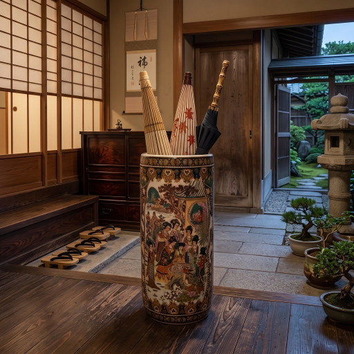Japanischer Satsuma-Schirmständer 46x21 Zentimeter
