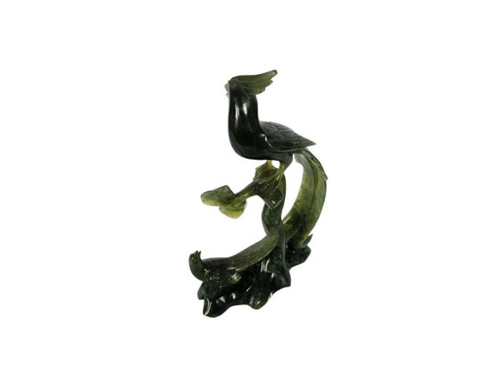 Image 1 of Vintage Chinese Export Bowenite "Jade" Carving of a Bird of Paradise - 2nd half of the 20th century