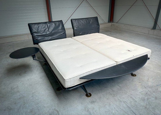 Image 1 of B&B Italia - Paolo Piva Doppelbett Kingsize Messing und Stahl "ADIA", 1980er