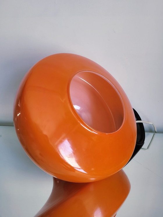 Image 1 of Suspension vintage en verre opalin orange, années 1960