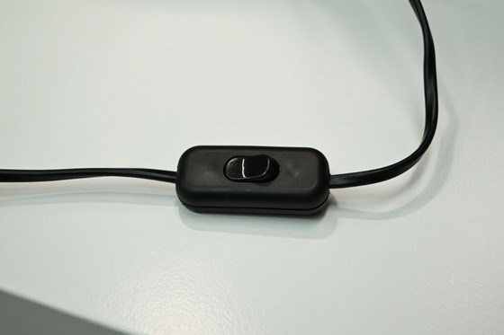 Image 1 of Brushed metal postmodern table lamp, 1980s Italy.