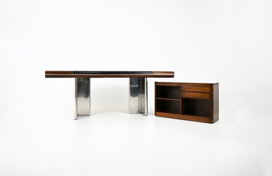 Italian Desk by Hans Von Klier for Skipper, 1970s – Leather, Wood (photo 4 of 15)