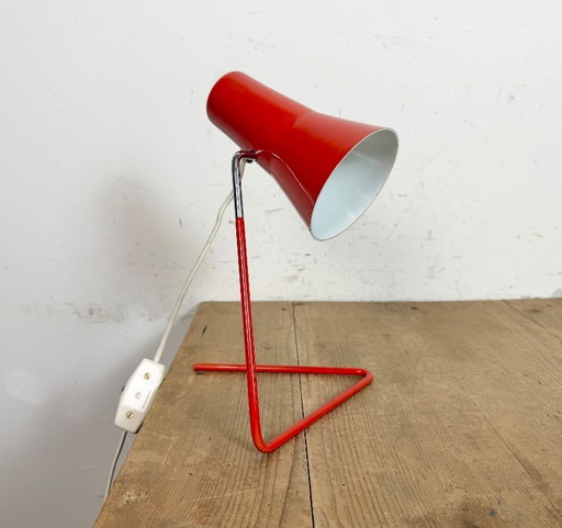 Vintage Red Table Lamp by Josef Hurka for Drupol, 1960s