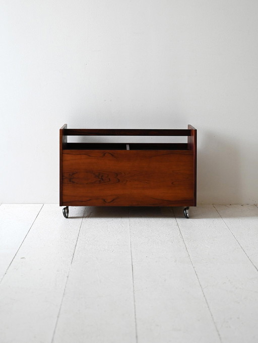Porte-revues scandinave en bois de rose des années 1960