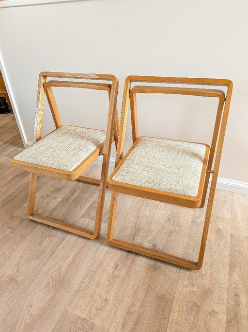 Sedie pieghevoli in stile Mid-Century Modern – Aldo Jacober, modello "Trieste" (coppia)