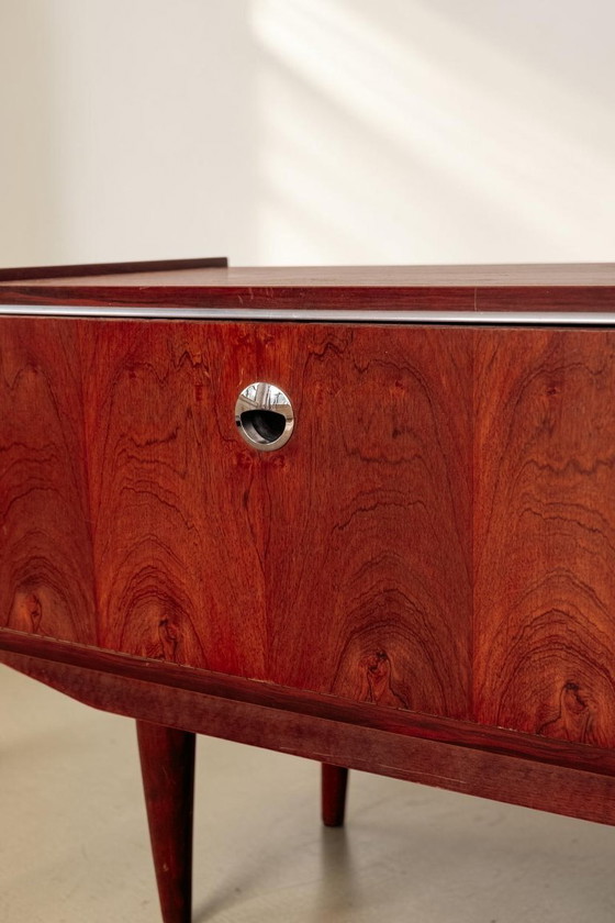 Vintage Dressoir Jaren 60 Van Palissander Fineer Met Chromen Greepjes – Wood (photo 3 of 10)