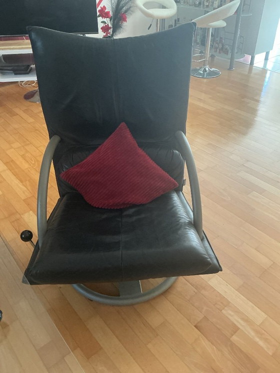 Rolf Benz bmp 418 Torino 3-Seater Sofa and Armchair with Ottoman – 3-5 seaters, Leather, Metal (photo 3 of 5)