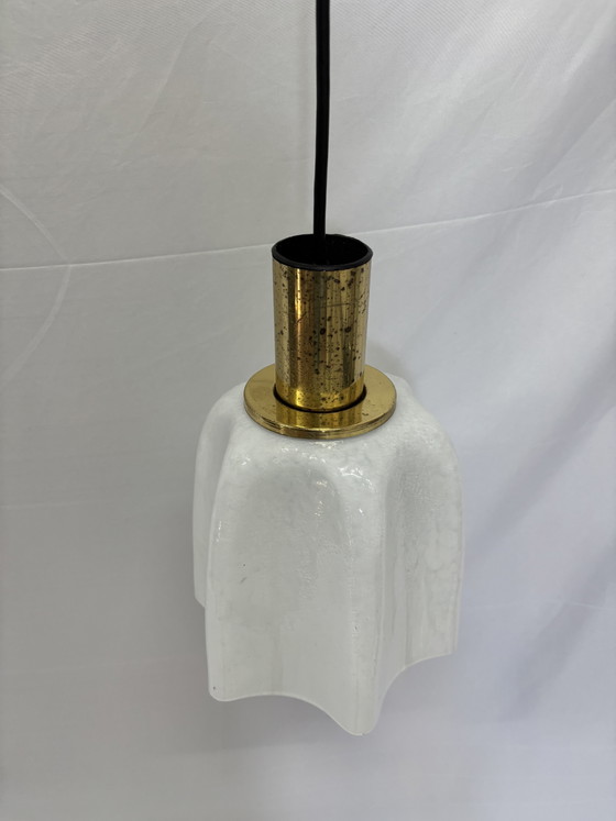 Image 1 of Vintage space age pendant lamp Glashütte Limburg 1970s
