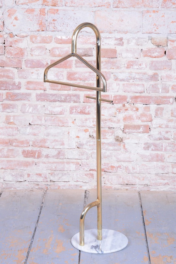 Servomuto originale Mid-Century, Ottone, Marmo, Francia, anni '60 – Appendiabiti (photo 7 of 7)