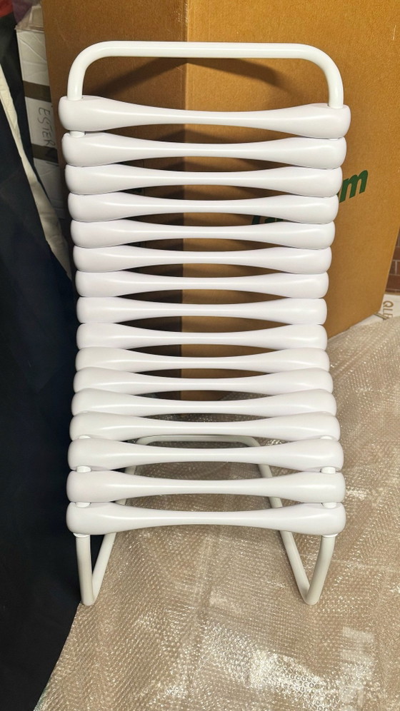 Complete set 4 Bounce Gufram White G15101 stoelen, Eetkamerstoelen, Kunststof, Wit (foto 2 van 15)
