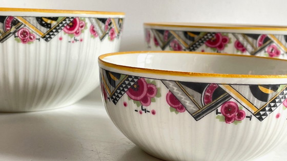 Image 1 of Insalatiere in porcellana MEHUN, decoro Art Déco