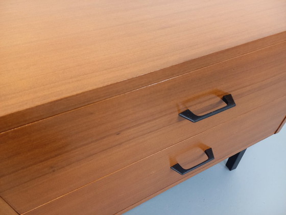 Image 1 of Small vintage modernist style sideboard in teak and metal from the 1960s