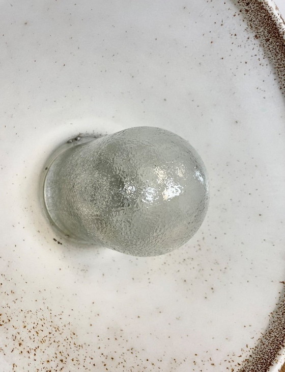 Image 1 of Lampada a sospensione industriale con copertura in vetro smerigliato, anni '70