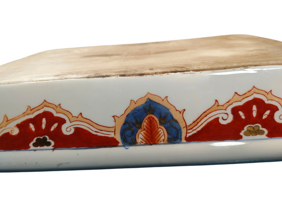 Image 1 of Japanische Imari Porzellanplatte – Handbemalt mit Golddekor – Arita Stil | Japanese Imari Porcelain Plate Hand Painted Gold