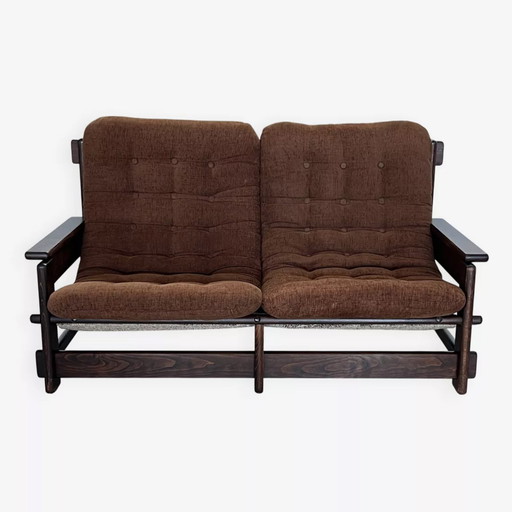 Canapé scandinave deux places en chêne, années 60