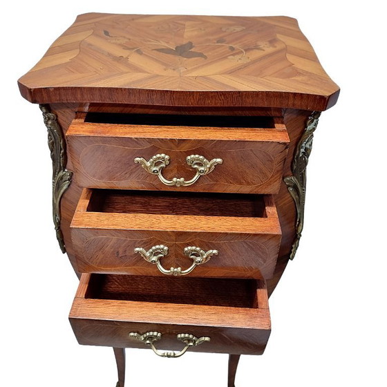 Image 1 of Louis XV style bedside table with 3 drawers, 1960s/70s