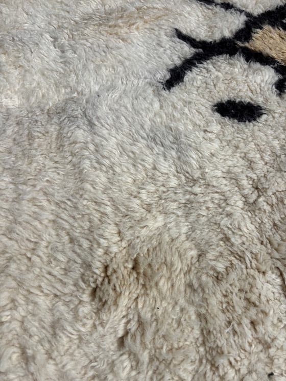 Image 1 of Weißer marokkanischer Mrirt Teppich 200x310 cm, Modernes Interieur Wohnzimmerteppich, Authentischer marokkanischer Teppich