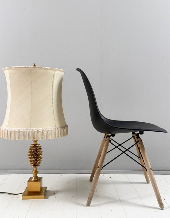 Image 1 of Set of 2 table lamps by Maison Charles, Hollywood Regency, pine cone/pine, France, 1970s