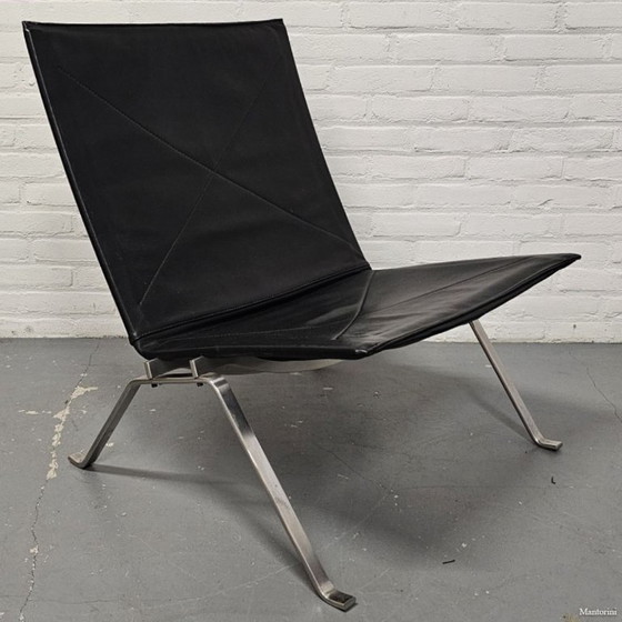 Image 1 of Set da salone in 3 pezzi Poul Kjærholm per Fritz Hansen PK22 e PK91 rivestito in pelle. Bellissime condizioni.