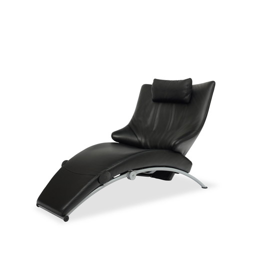 Wk Wohnen Solo 699 Fauteuil en cuir / chaise longue | Noir