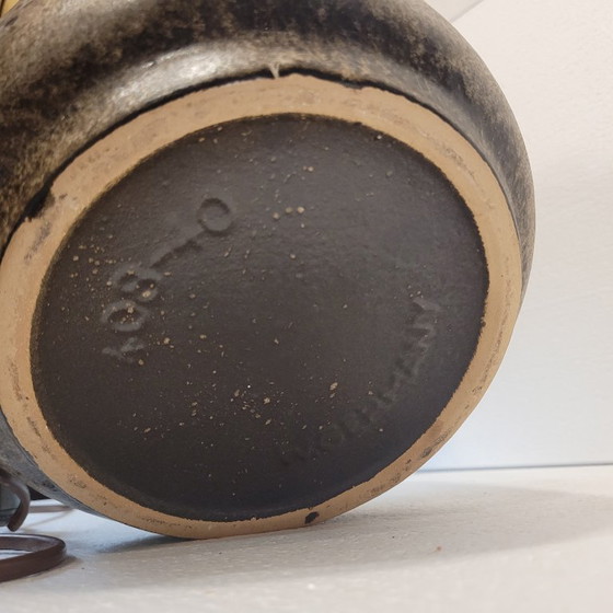 Image 1 of Lampe en céramique Fat Lava avec abat-jour original, Scheurich Keramik, 60's - Allemagne