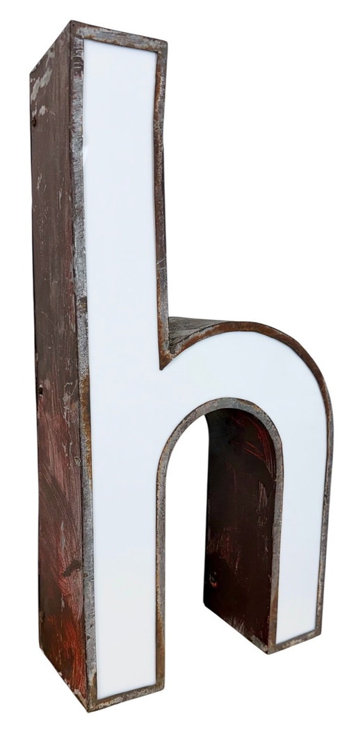 Vintage Illuminated Advertising Letter H , 1960s