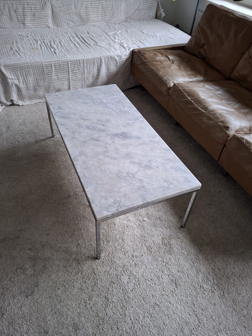 Florence knolls style coffee table, marble top and chrome base