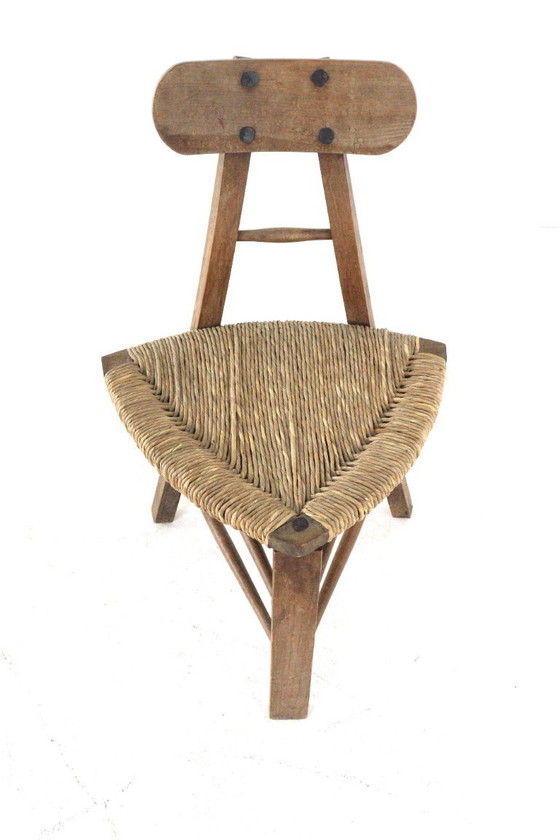 Image 1 of Set of 2 brutalist tripod vintage chairs